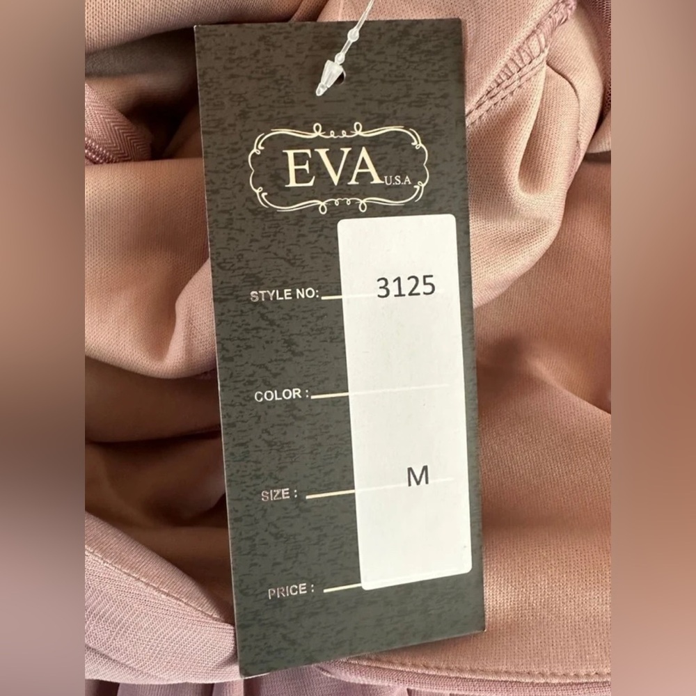 EVA USA 3125 Mauve Maxi Gown with Pleating and Mesh Panels size Medium - Picture 6 of 11